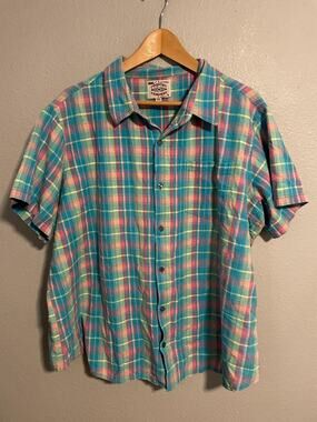 VTG Country Charmers Shirt Mens 3XL Multicolor Plaid Short Sleeve Kidcore 90s
